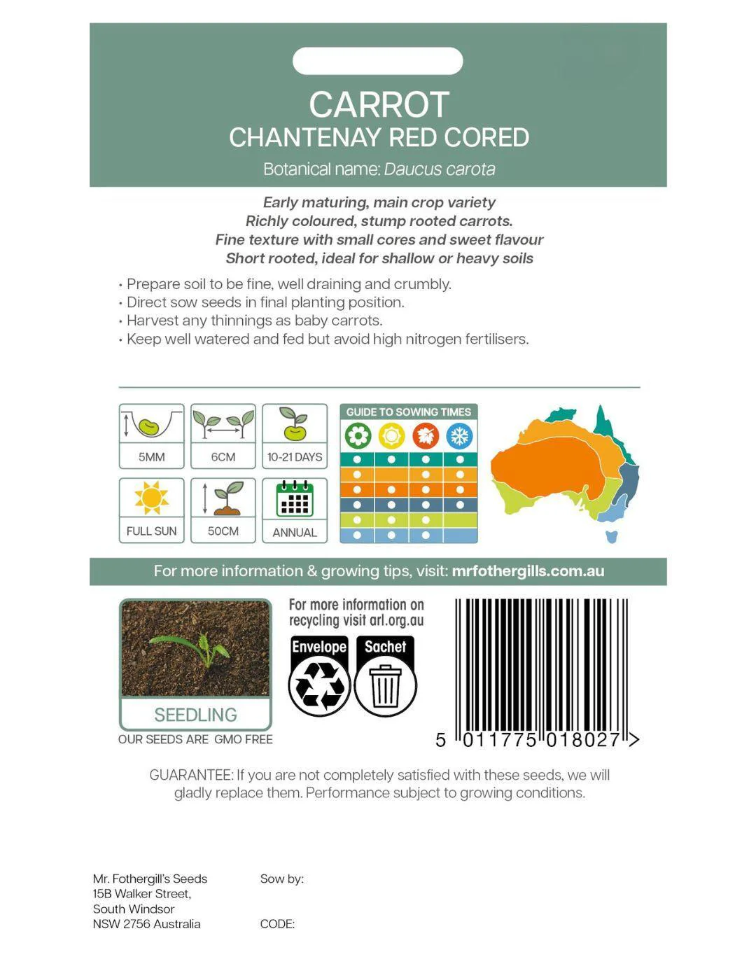 Chantenay Red Core Carrot Seeds - Image 3