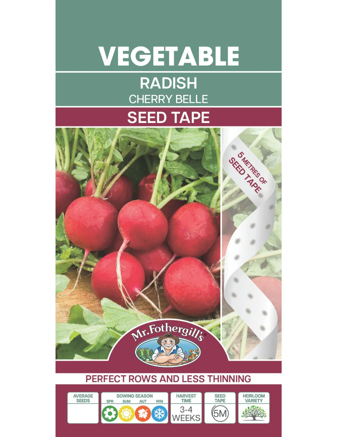 Radish Cherry Belle Seed Tape - Image 2