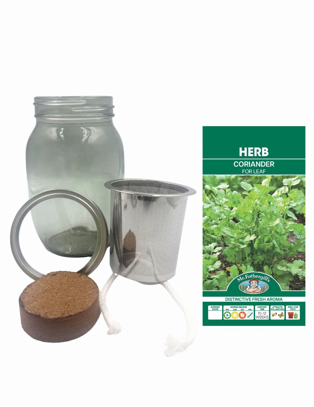 Self-Watering Mason Jar Kit (Coriander Seeds) - Image 2