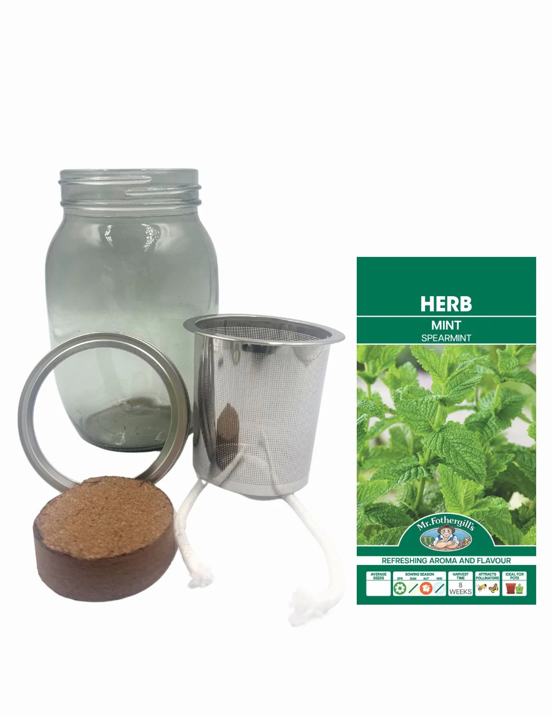 Self-Watering Mason Jar Kit (Spearmint Seeds) - Image 2